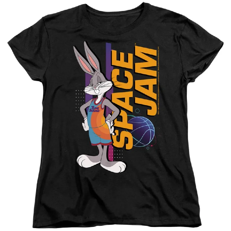 Space Jam Bugs Standing Women's 18/1 Cotton Short-Sleeve T-Shirt Rayon Velvet Corduroy