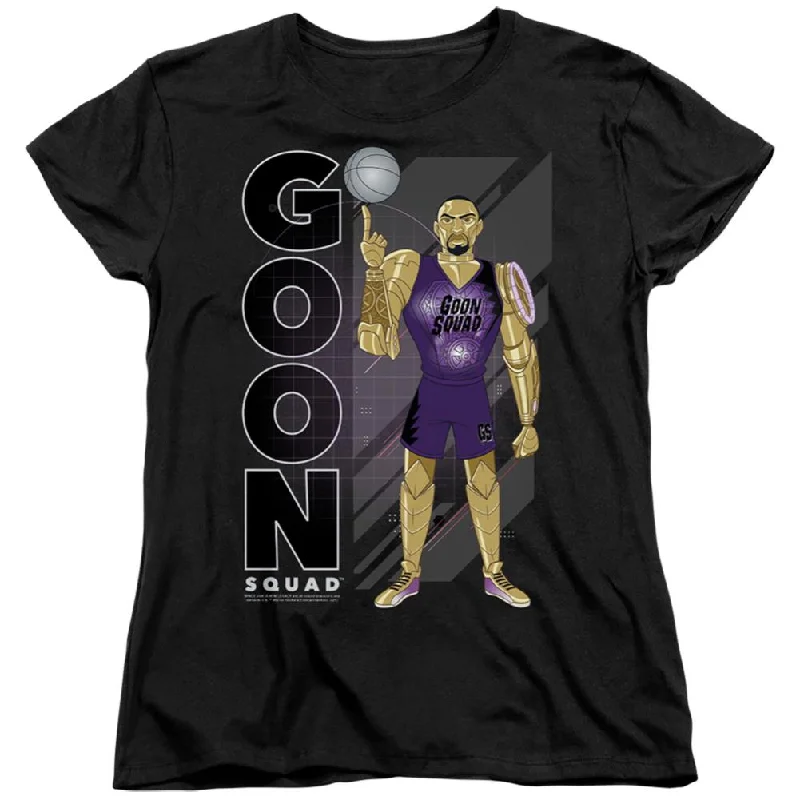 Space Jam Goon Squad Chronos Women's 18/1 Cotton Short-Sleeve T-Shirt Zippered Front Buttoned Front Snap Front