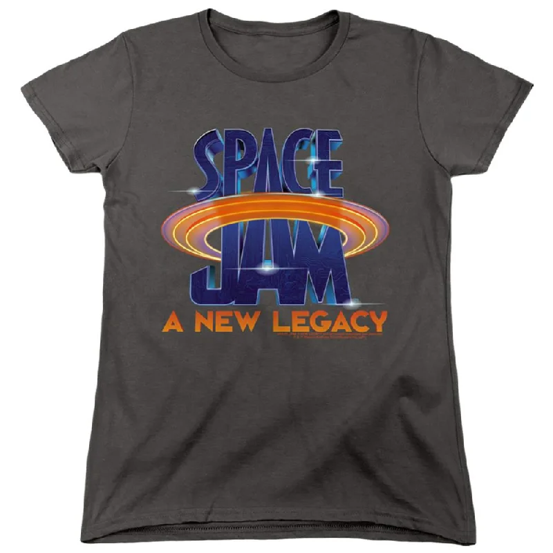 Space Jam Space Jam 2 Logo Women's 18/1 Cotton Short-Sleeve T-Shirt Cozy Warm Stylish