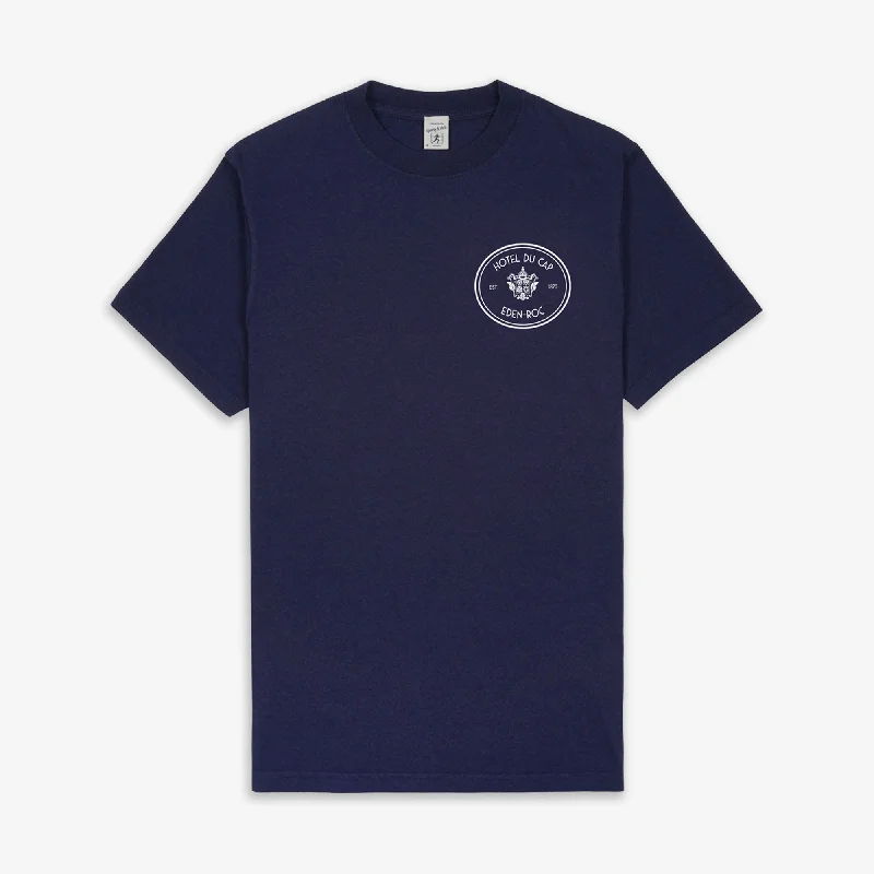 SPORTY & RICH | EDEN CREST KENNEDY T-SHIRT { NAVY/WHITE Faux Fur Fabric Real Fur Fabric Shearling Fabric