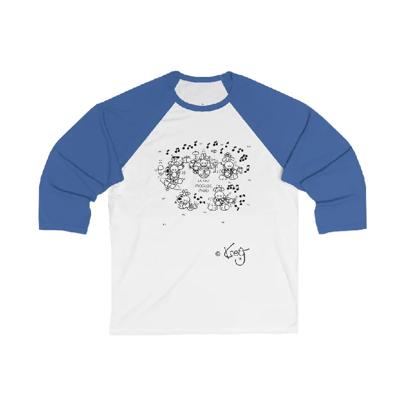 Street Art Performance,Unisex 3\4 Sleeve Baseball Tee Houndstooth Herringbone Solid