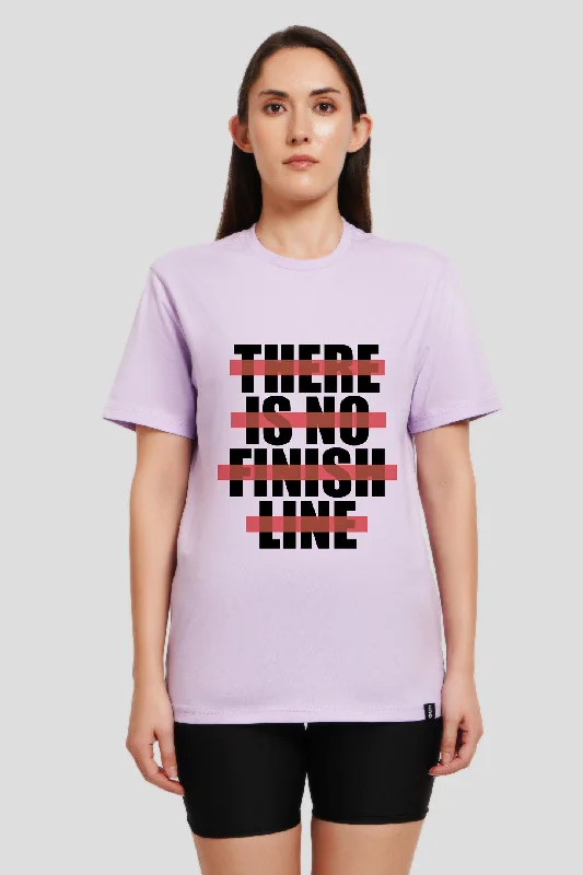 There Is No Finish Line Lilac Printed T-Shirt Fashionable Trendy Casual