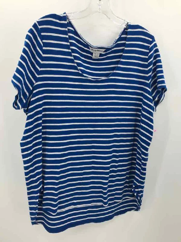 Pre-Owned Tommy Bahama Blue Size XL Stripe T-shirt Terry Blend Velvet Blend Canvas Blend