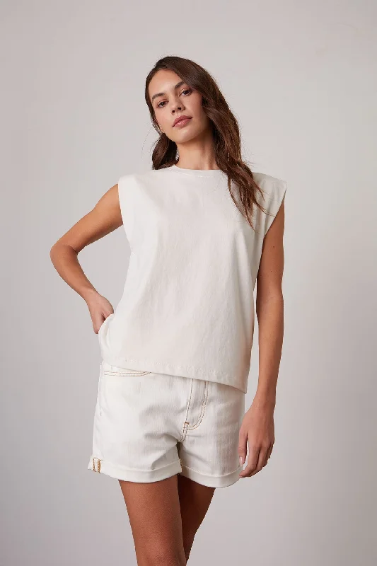 TRISTA MUSCLE TEE Silk Blend Satin Velvet