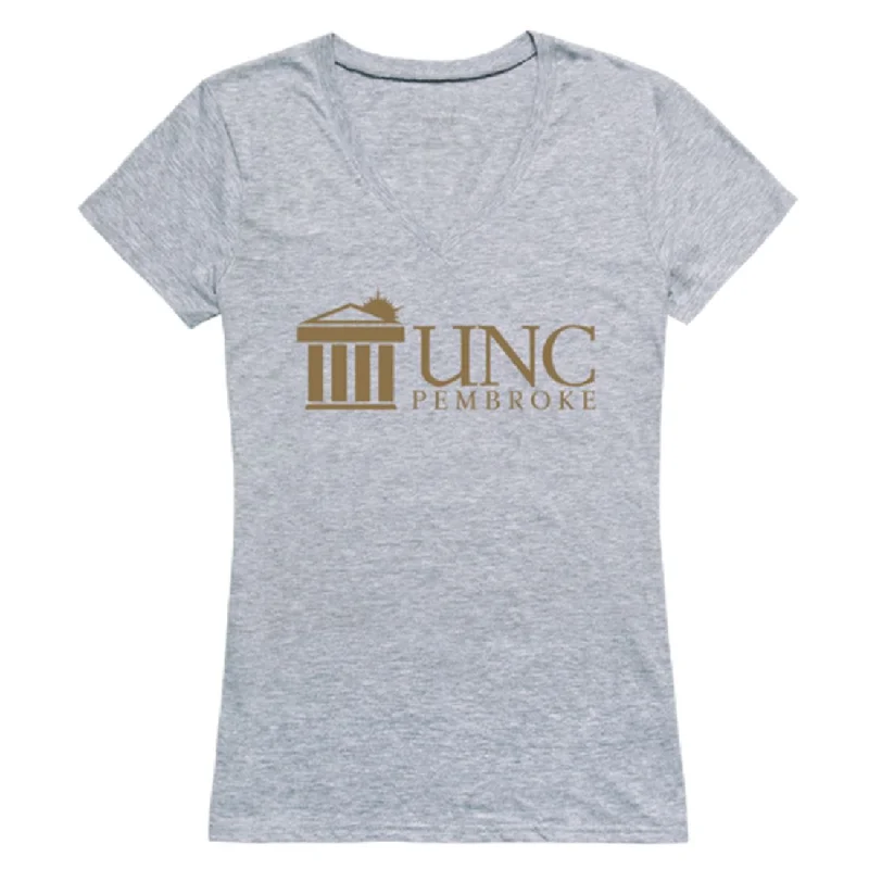 UNC Pembroke Braves Womens Seal T-Shirt Lace Blend Ribbed Blend Corduroy Blend