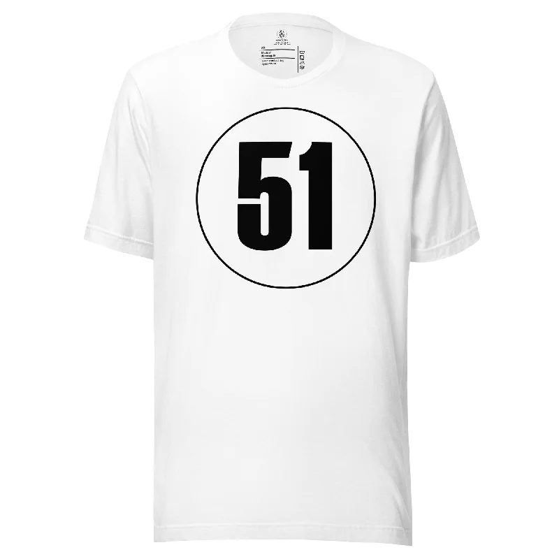 Unisex t-shirt: Black on White 51 Mesh Fabric Canvas Fabric Denim Fabric