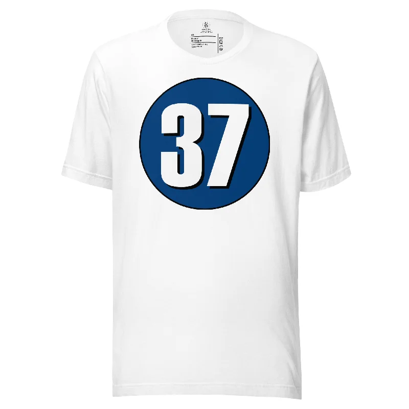 Unisex t-shirt: White on Navy Blue 37 Lace Blend Ribbed Blend Corduroy Blend