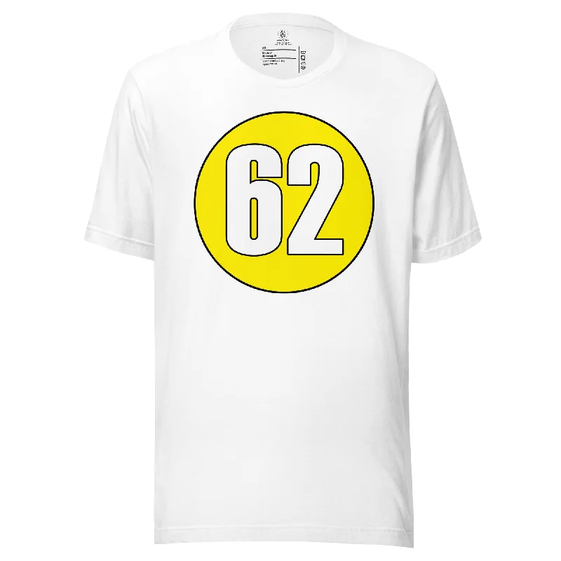 Unisex t-shirt: White on Yellow 62 Solid Color Striped Floral