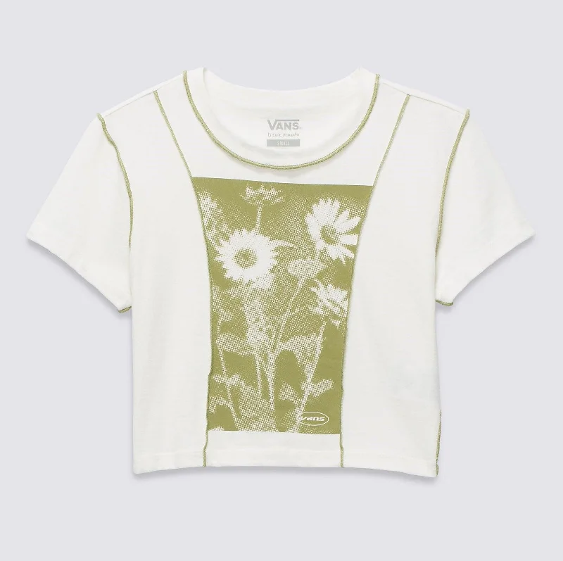 VANS Women's Lizzie Crop Tee Cotton Fabric Linen Fabric Terry Fabric