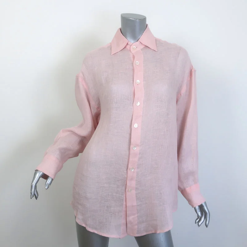 Vitamin A Playa Shirt Pink Linen Size Extra Extra Small Long Sleeve Top NEW Rayon Fabric Velvet Fabric Corduroy Fabric