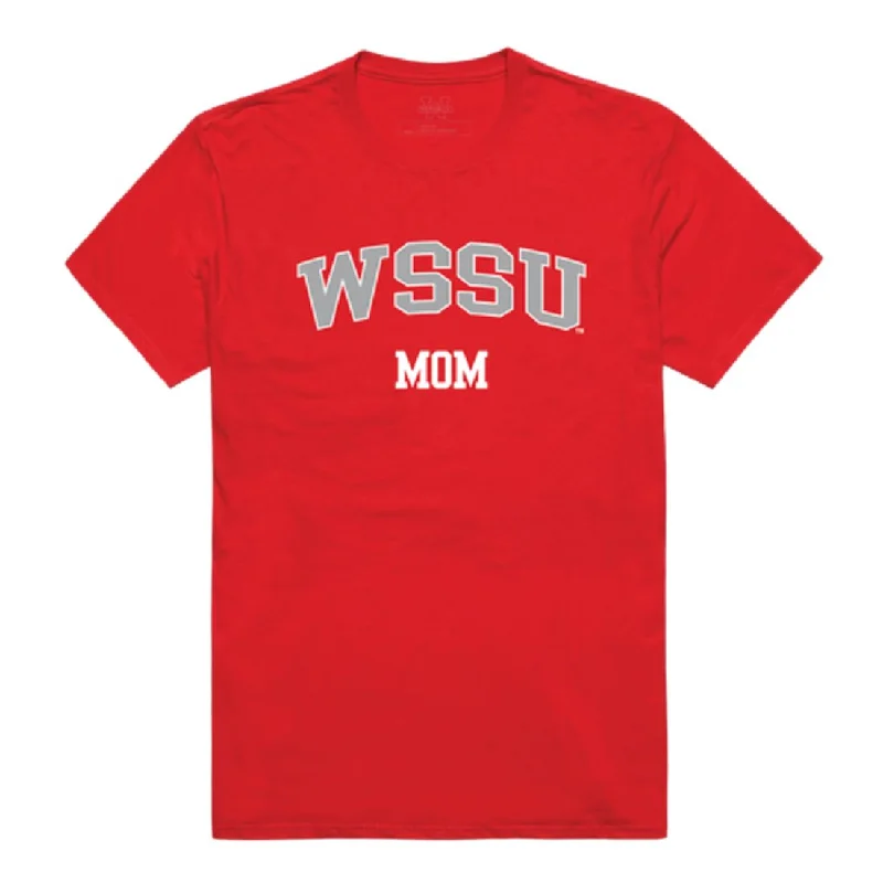 Winston-Salem State University Rams Mom T-Shirts Ribbed Striped Patterned