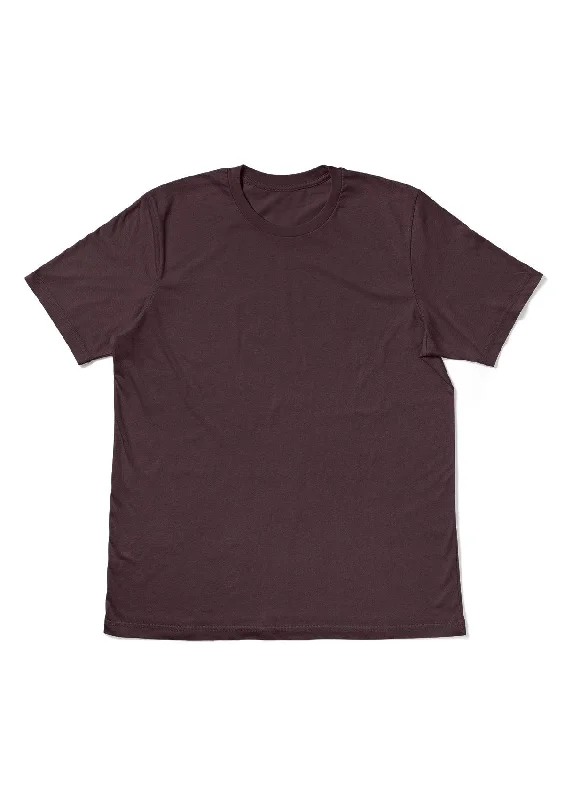 Perfect TShirt Co Womens Original Boyfriend T-Shirt - Mulled Maroon Red Mesh Canvas Denim