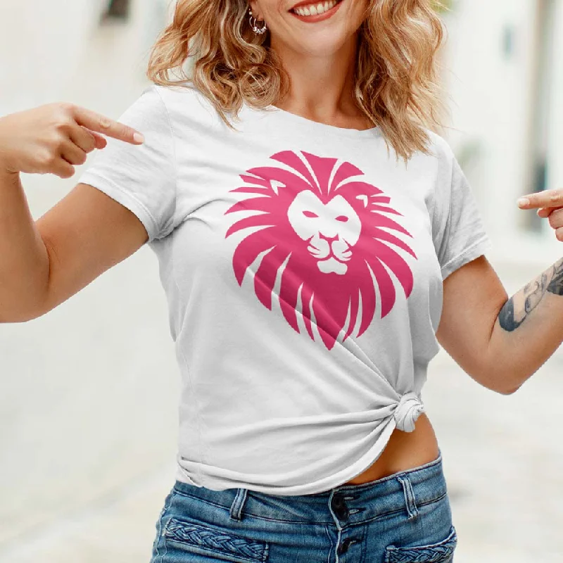 Lioness white t-shirt for women fashion - Lioness-love.com Graphic T-Shirt Round Neck Polyester