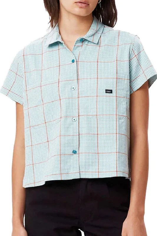 Yudo Work Shirt Solid Print Embellished