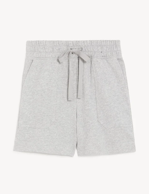 Cotton Rich Jersey Jogger Shorts Beige Jersey Tee