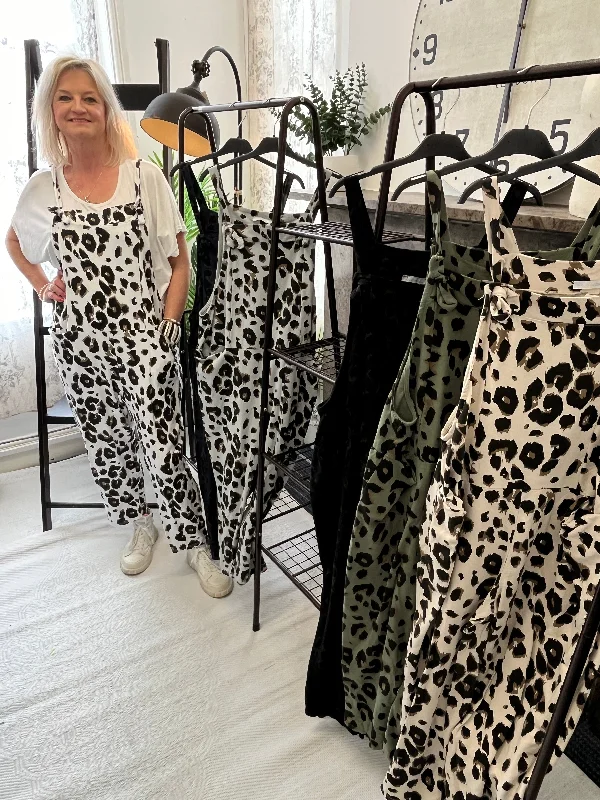 Leopard Jersey Dungarees Geometric Jersey Top
