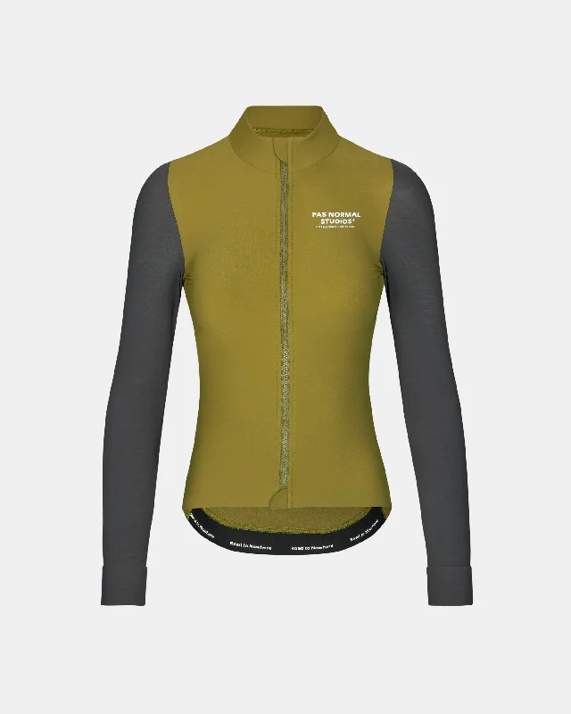 Women's Mechanism Long Sleeve Jersey - Deep Grey / Green Daily Wear Jersey Tee