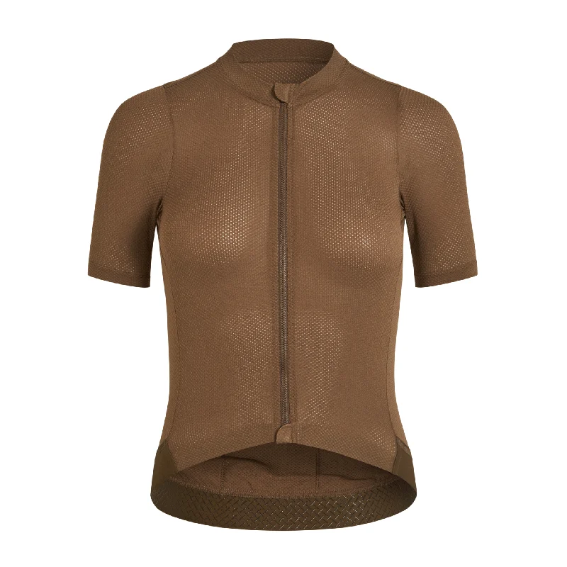 Women's Solitude Mesh Jersey - Brown Fashion Jersey Blouse