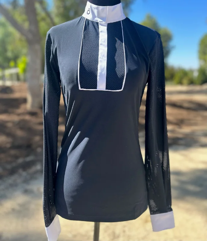 Cavalleria Toscana CT Perforated Jersey L/S Competition Shirt Designer Jersey Tee