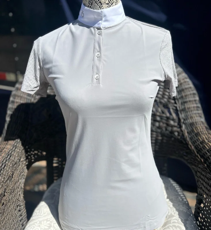 Cavalleria Toscana CT Perforated Jersey S/S Button Competition Polo Affordable Jersey Tee
