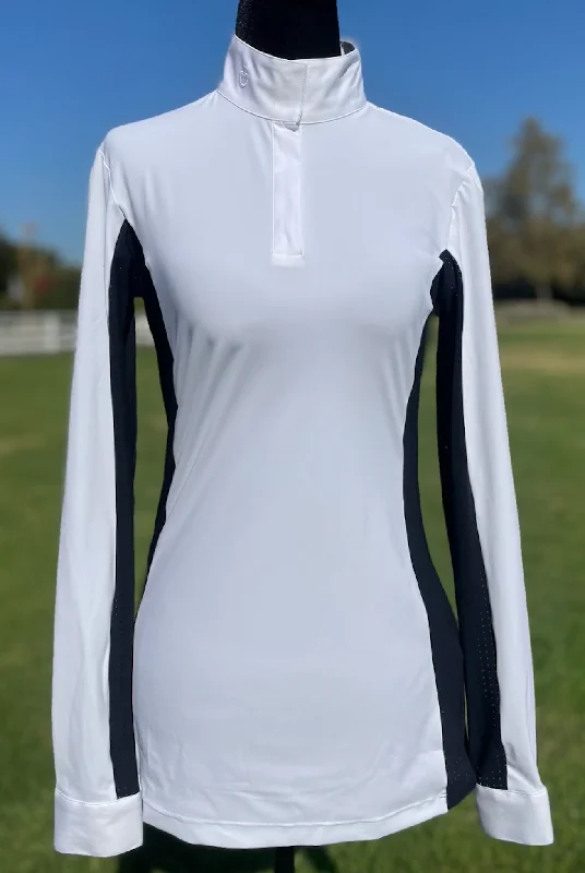 Cavalleria Toscana Jersey L/S Competition Shirt w/ Perforated Insert / SALE! Ruby Red Jersey Shirt