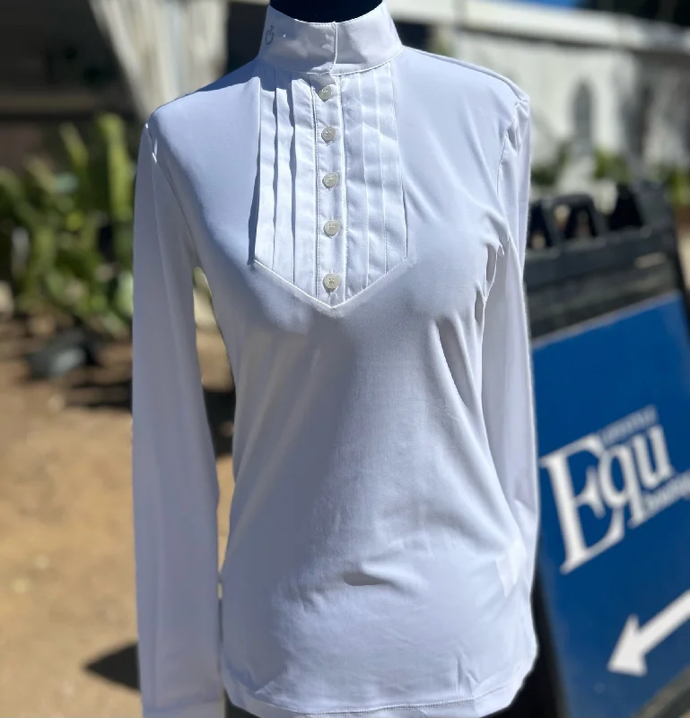 Cavalleria Toscana Jersey L/S Competition Shirt w/Poplin Bib Jet Black Jersey Tee