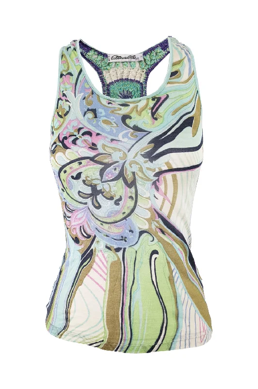 Etincelle Couture Vintage y2k Silk Jersey Vest Top, 2000s Retro Jersey Tee