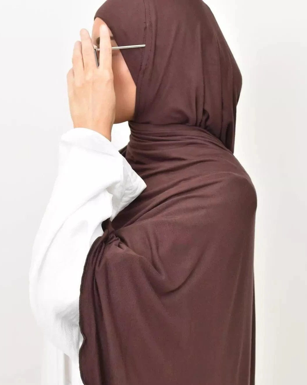 Jersey Hijab - Brown Silver Jersey Tee