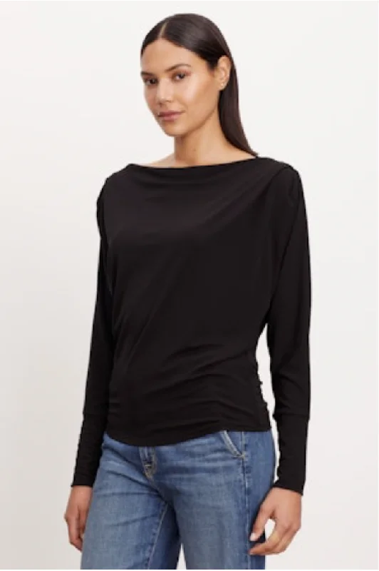 Velvet by Graham & Spencer Bess 06 Matte Jersey Top | Black Budget-Friendly Jersey Tee