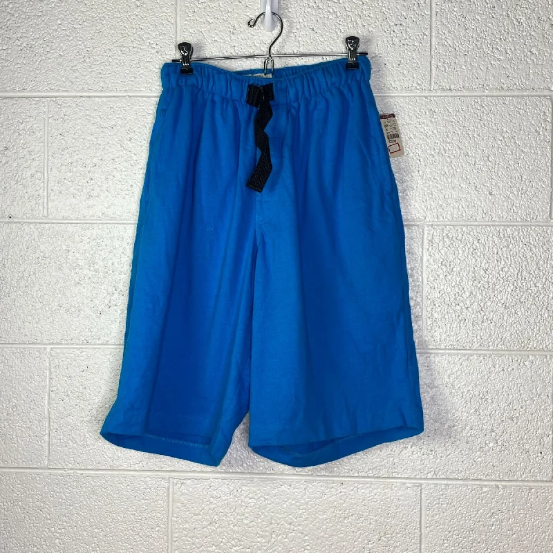 Vintage Union Bay River Short Jersey Knit Belted Elastic Waist Pockets Blue Long Boutique Jersey Tee