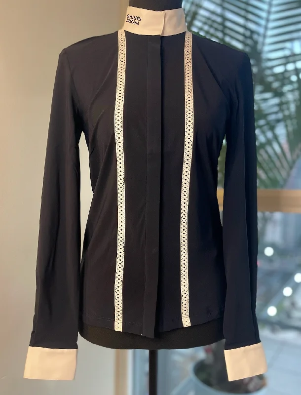 Cavalleria Toscana Sangallo Embroidery Jersey L/S Competition Shirt Travel Jersey Tee