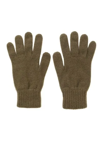 Cashmere Jersey Gloves in Olive Floral Jersey Blouse