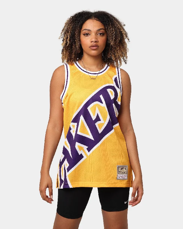 Mitchell & Ness Los Angeles Lakers Blown Out Jersey Gold Ash Gray Jersey Tee
