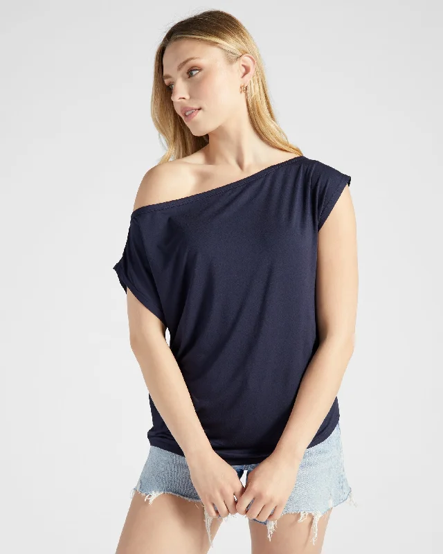 One Shoulder Jersey Tee Cotton Jersey Tee