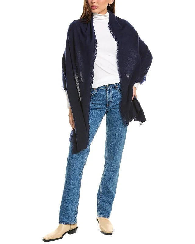 Amicale Cashmere Fringe Jersey Cashmere Travel Wrap Party Jersey Tee