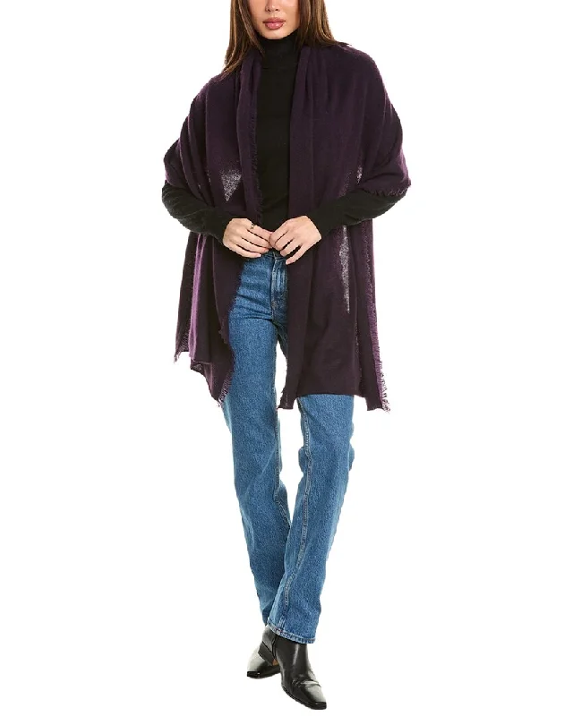 Amicale Cashmere Fringe Jersey Cashmere Travel Wrap Evening Jersey Tee
