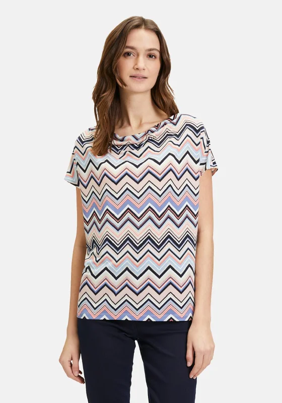 Betty Barclay Chevron Jersey Top, Multi-Coloured Chic Jersey Tee