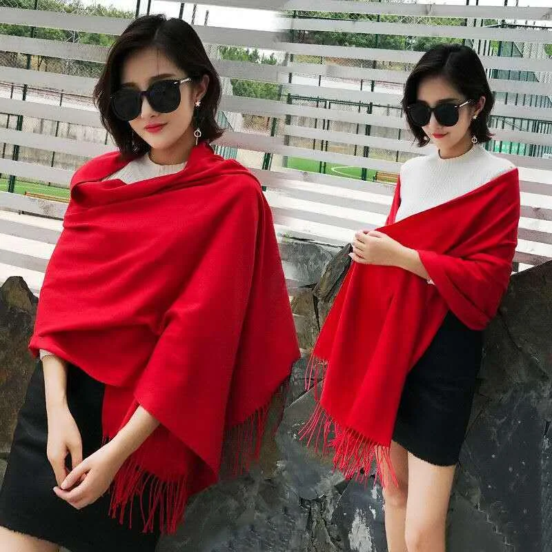 Cashmere Scarves Women Solid Color Wraps Long Scarf with Tassel Casual Lady Winter Female Shawl Comfortable Embroidered Shawl Cashmere Scarves Women Solid Color Wraps Long Scarf with Tassel Casual Lady Winter Female Shawl Comfortable Embroidered Shawl