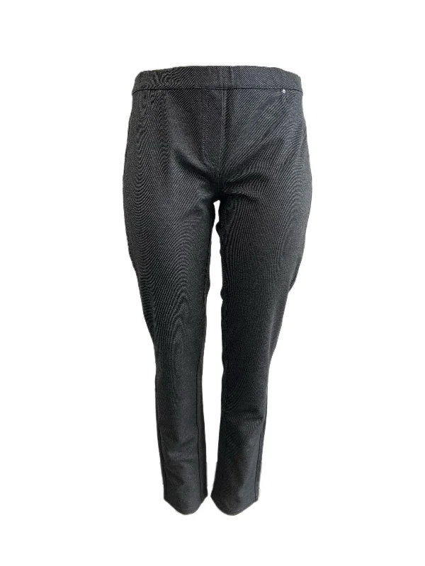 Marina Rinaldi Women's Dark Grey Oblungo Mid Rise Stretchy Jersey Pants Size XL Solid Color Jersey Shirt