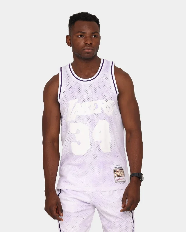 Mitchell & Ness Shaquille O'Neal '96-'97 Los Angeles Lakers "Cloudy Skies" Swingman Jersey Purple Turquoise Jersey Tee