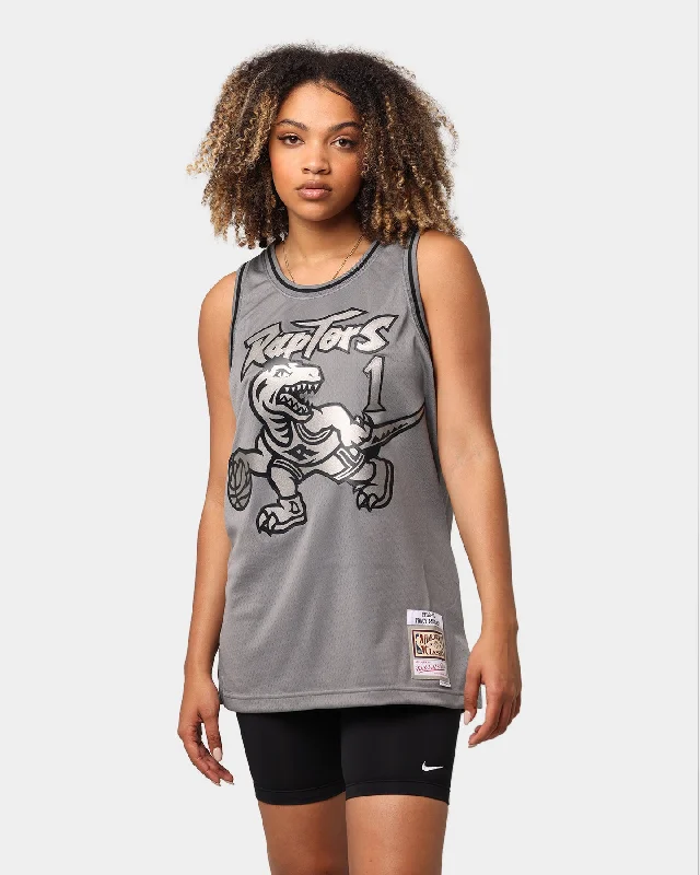 Mitchell & Ness Toronto Raptors Metal Works #1 McGrady Iverson Swingman Jersey Gunmetal Bamboo Jersey Tee