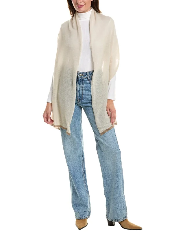 Portolano Flat Jersey Oblong Cashmere Wrap Boat Neck Jersey Shirt