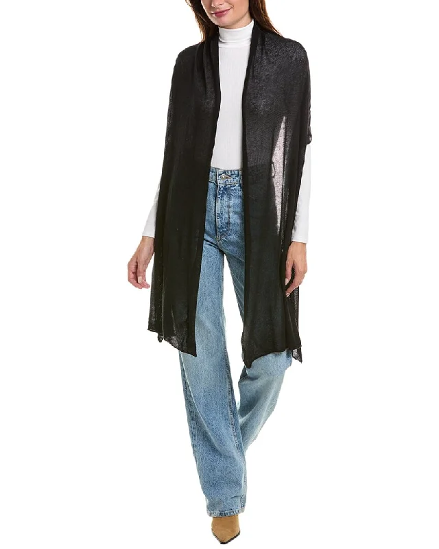 Portolano Flat Jersey Oblong Silk & Cashmere-Blend Wrap Off Shoulder Jersey Top